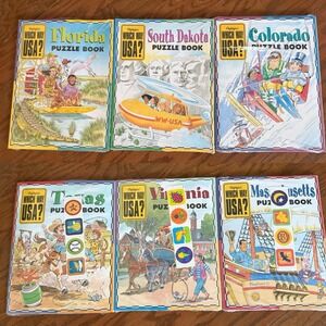 Highlights Which Way USA 6 States Maps & Puzzle Books & Stickers - NEW & SEALED!